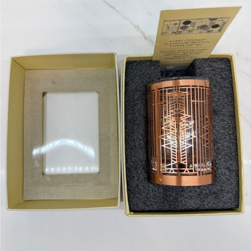 NIB Frank Lloyd Wright Copper Votive Holder Avery Coonley Design 3.5” in Box!